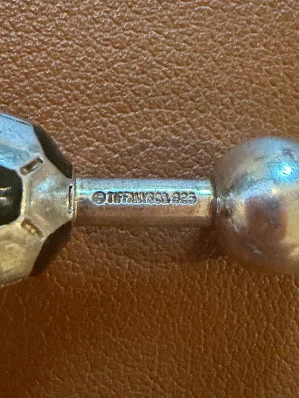 Tiffany sterling silver vintage soccer ball cufflinks with black enamel accents.